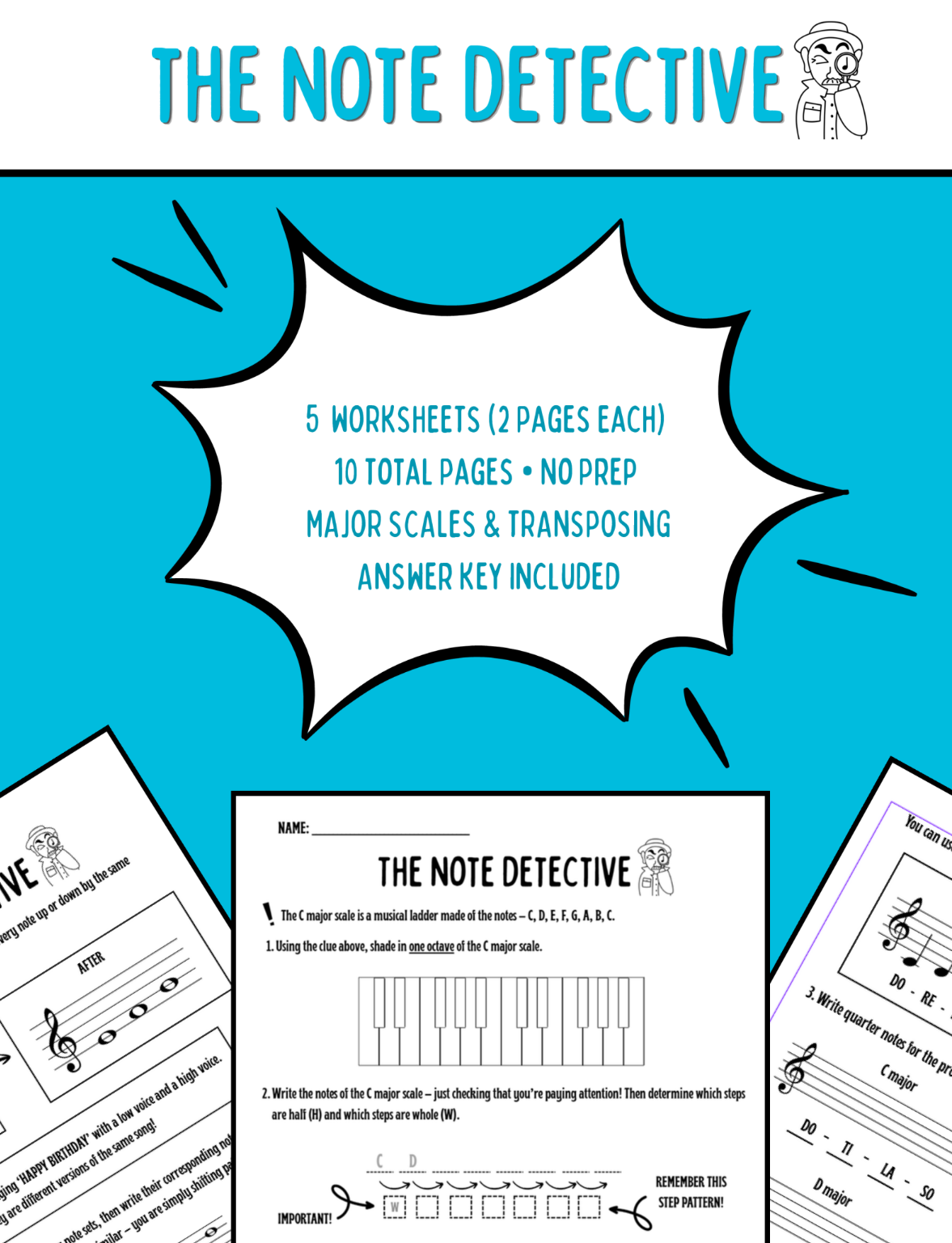 Note Detective Set 2 worksheet preview